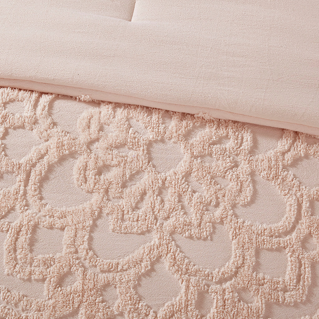 Laetitia 3-Piece Tufted Cotton Chenille Medallion Comforter Set