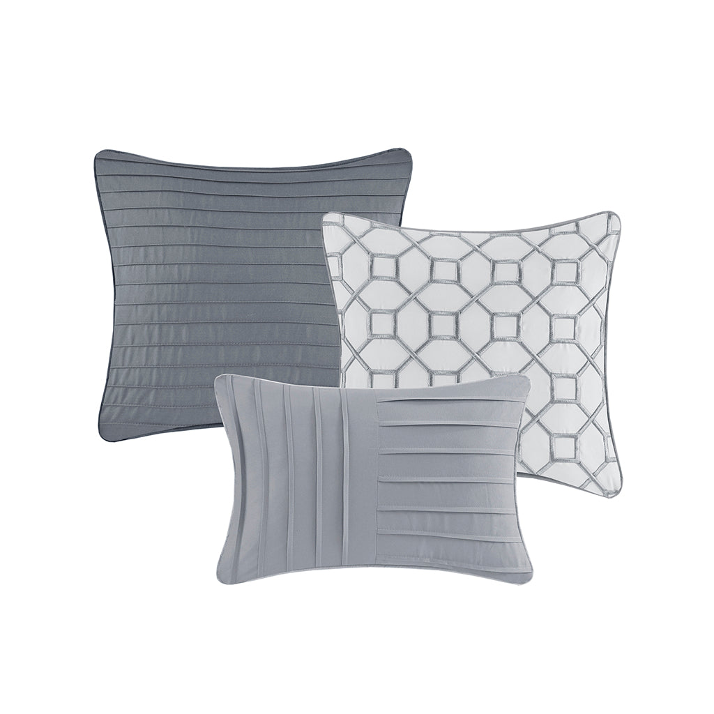 Nora 10 Piece Geometric Comforter Set with Bed Sheets