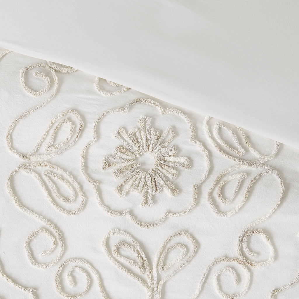Violette 3 Piece Tufted Cotton Chenille Comforter Set