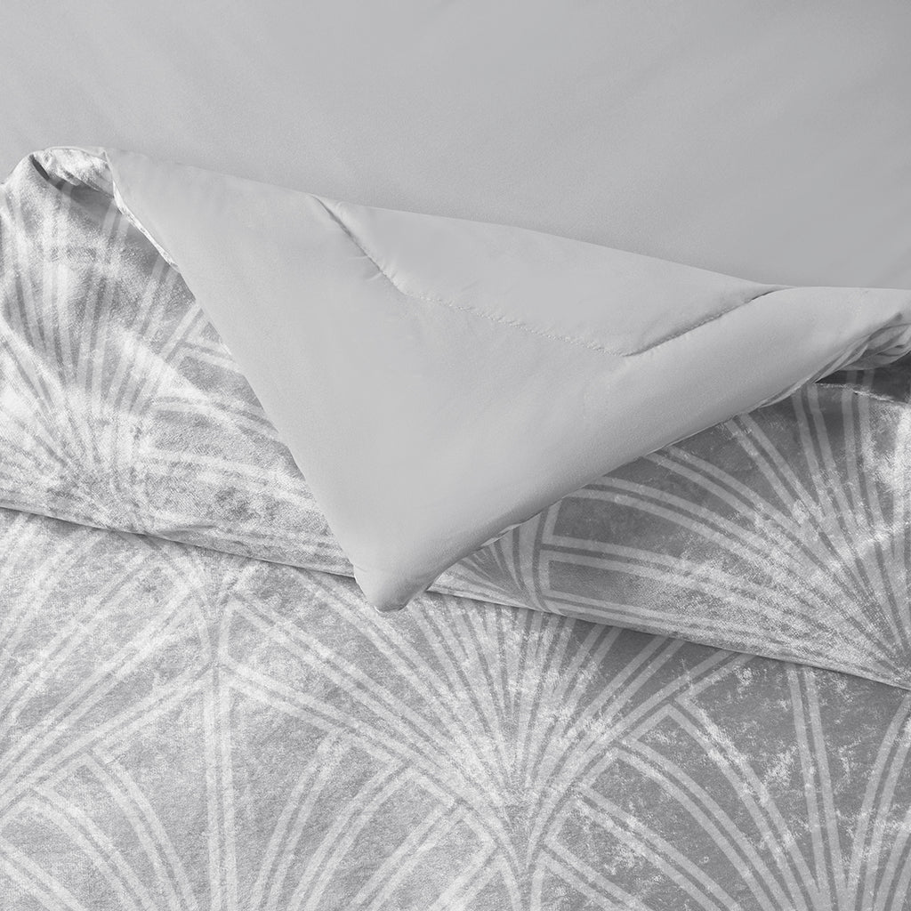 Kiona 5 Piece Crushed Velvet Comforter Set