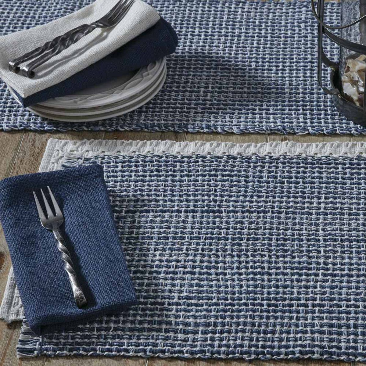Tweed Placemat Set-Denim