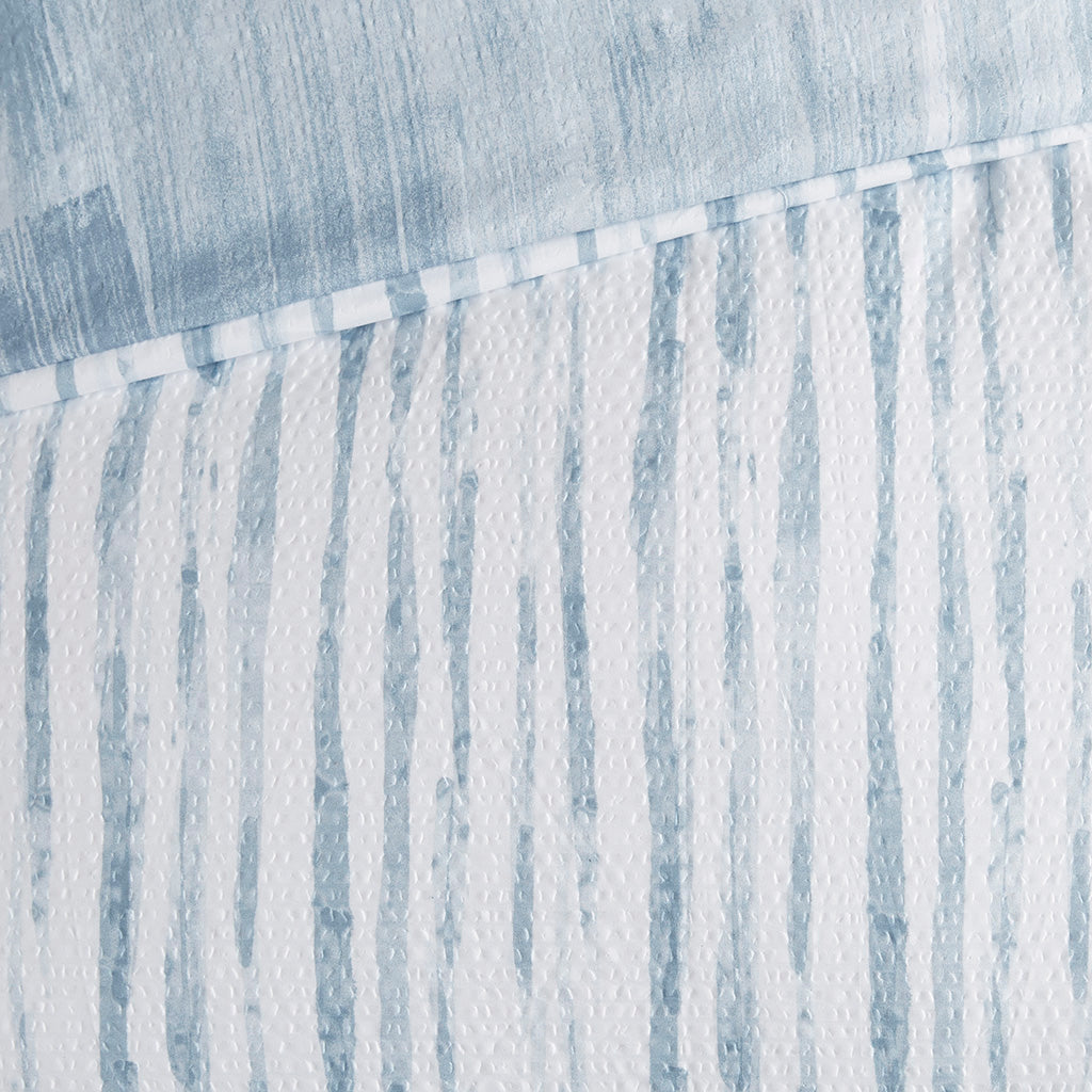 Brush Stroke 3 Piece Oversized Reversible Seersucker Duvet Cover Set
