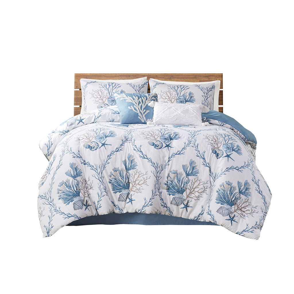 Pismo Beach 6 Piece Oversized Cotton Comforter Set with Throw Pillows