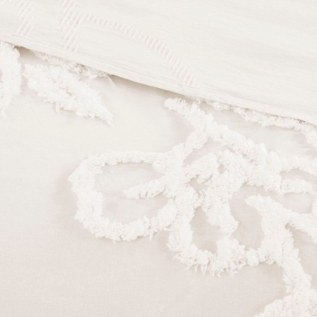 Veronica 3 Piece Tufted Cotton Chenille Floral Coverlet Set