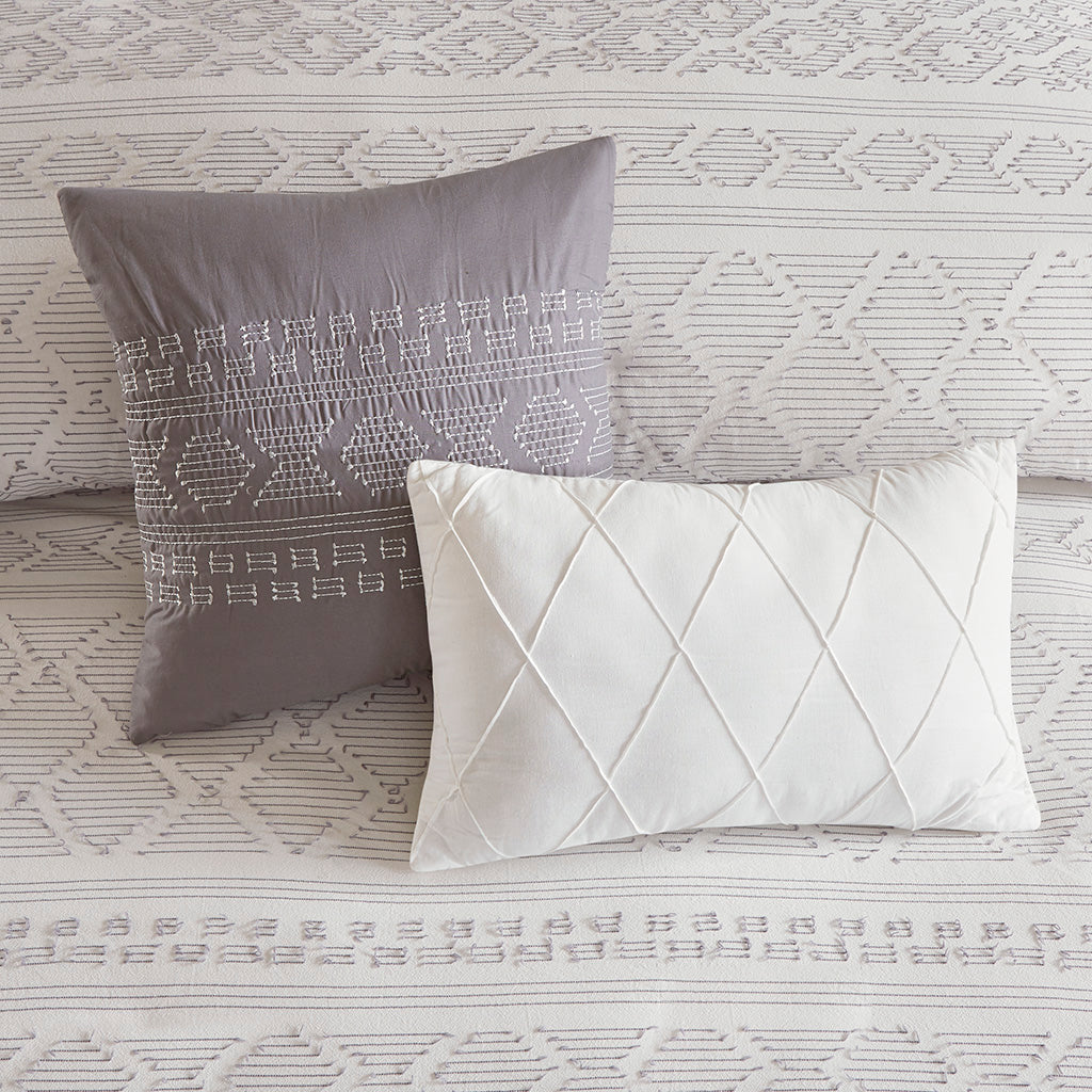 Lizbeth 5 Piece Cotton Clip Jacquard Duvet Cover Set