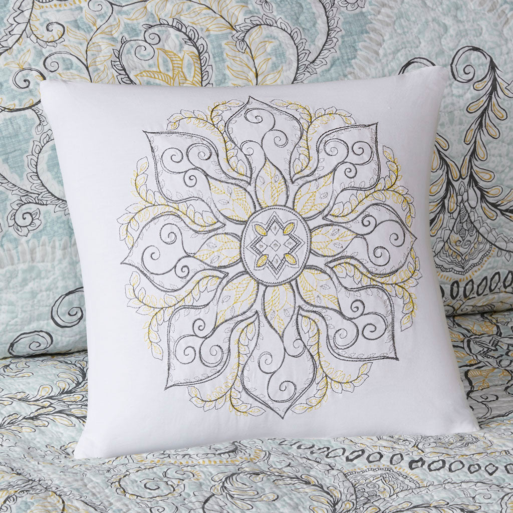 Lucinda 6 Piece Reversible Cotton Quilt Set with Throw Pillows