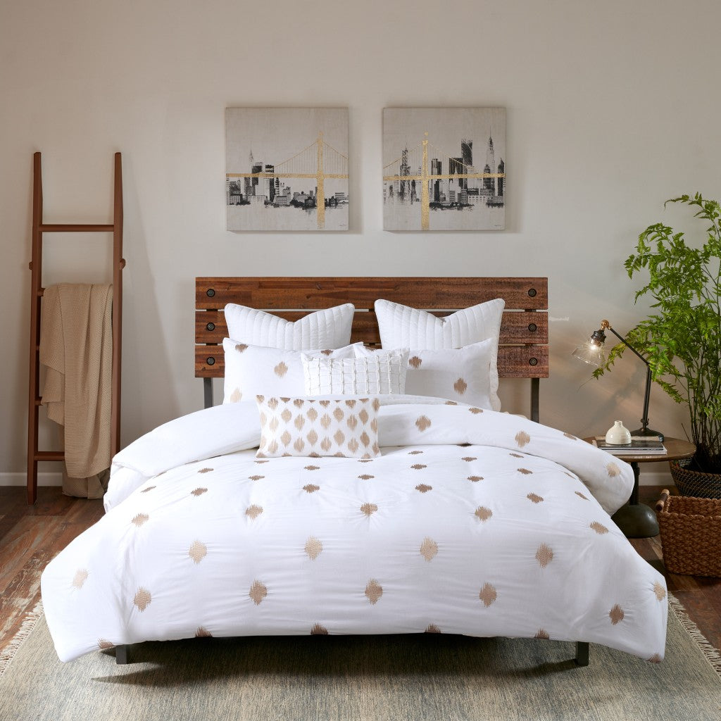 Stella Dot 3 Piece Cotton Percale Duvet Cover Set