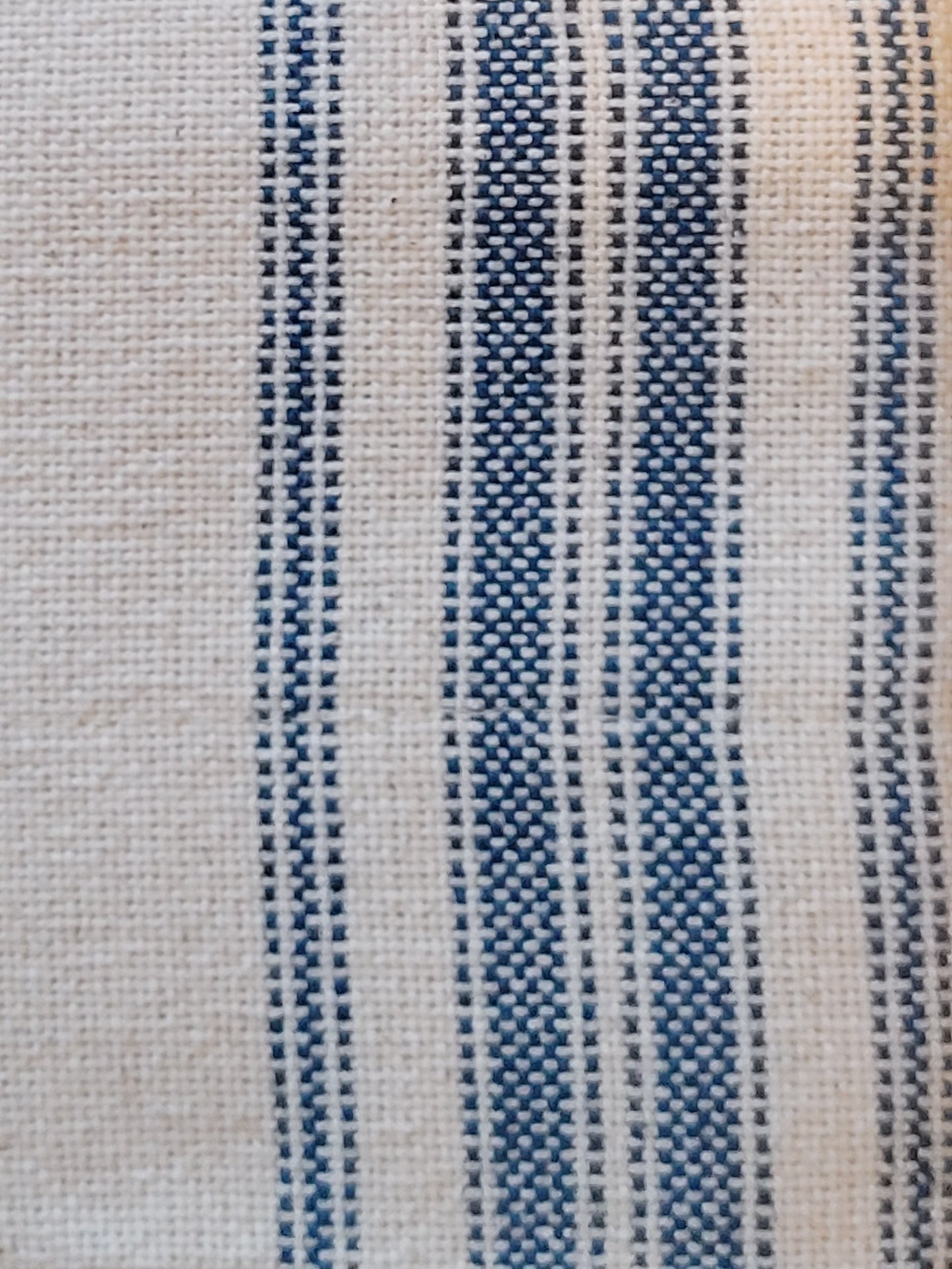 Grain Sack Colonial Blue & Cream Stripe
