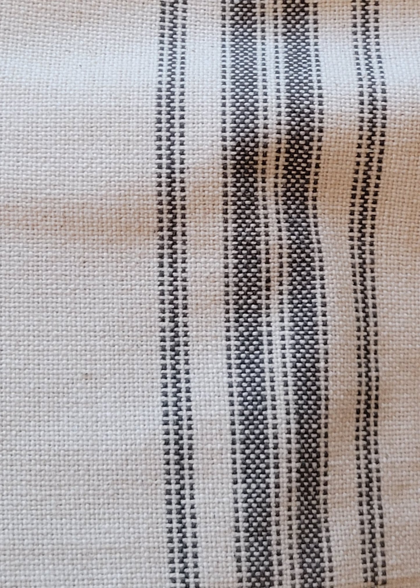 Grain Sack Cream & Pewter Stripe