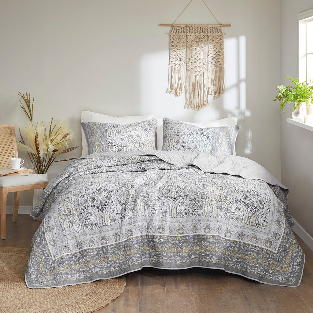 Miramar 3 Piece Reversible Cotton Coverlet Set