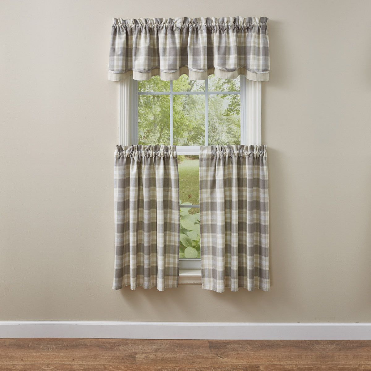 Weathered Oak Layered Valance