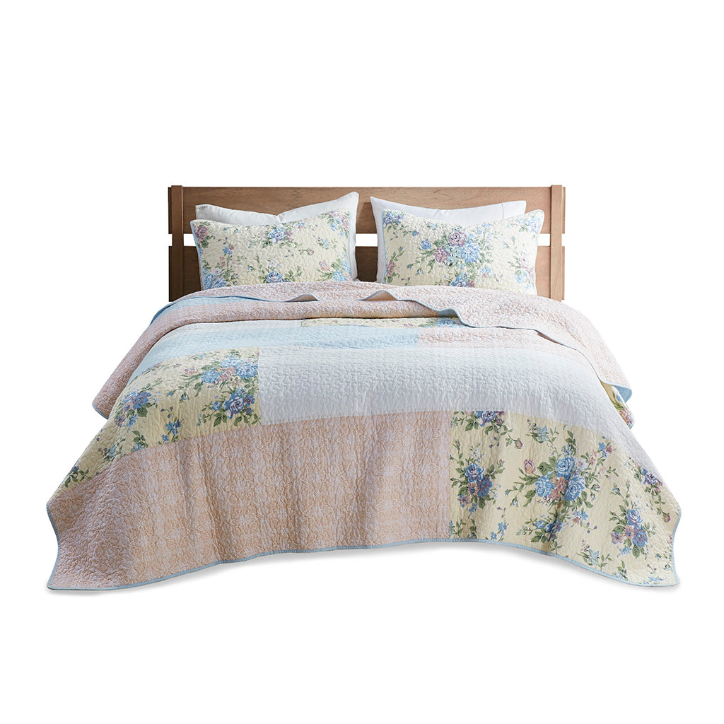Gretchen 3 Piece Reversible Cotton Quilt Set