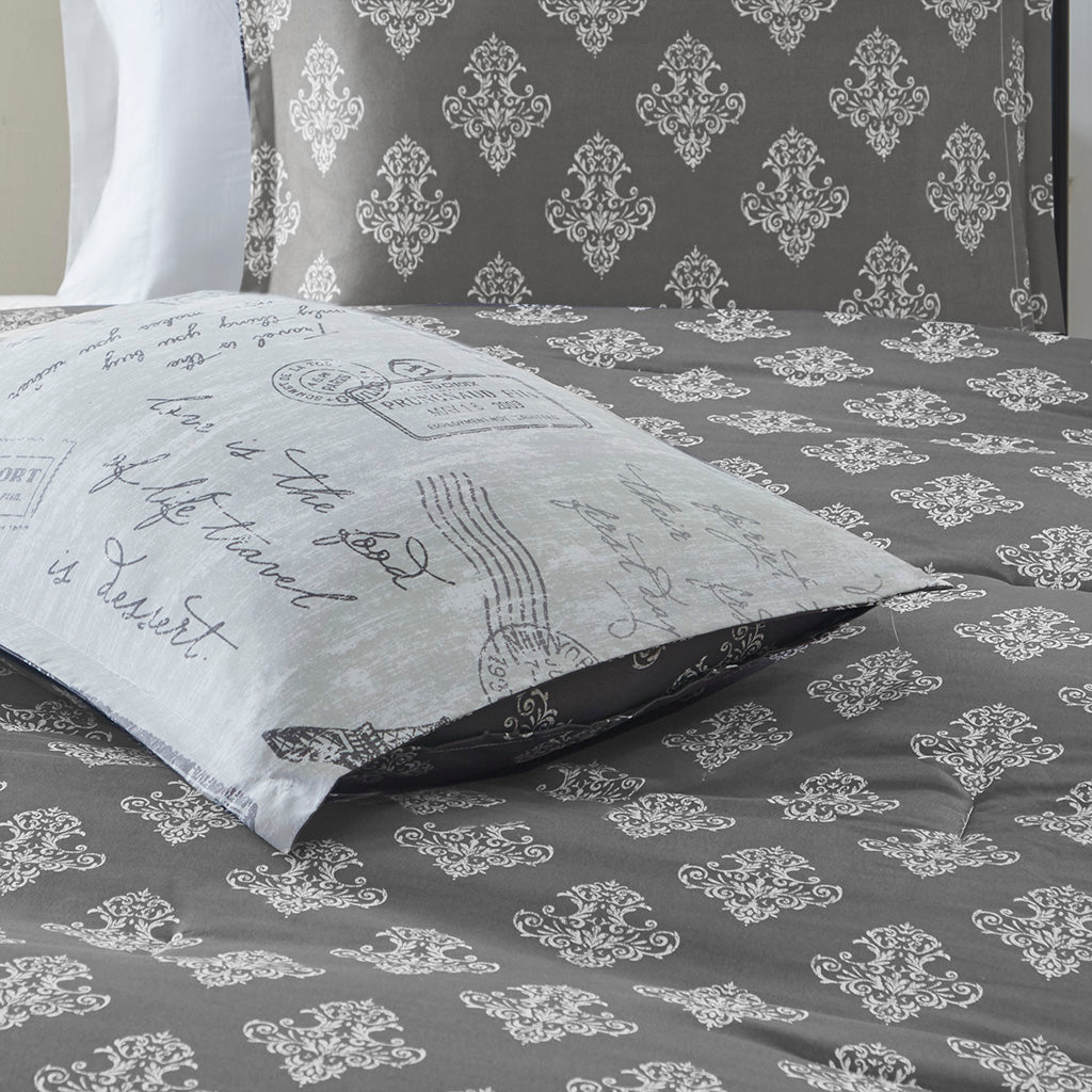 Marseille 5-Piece Reversible Paris Printed Comforter Set