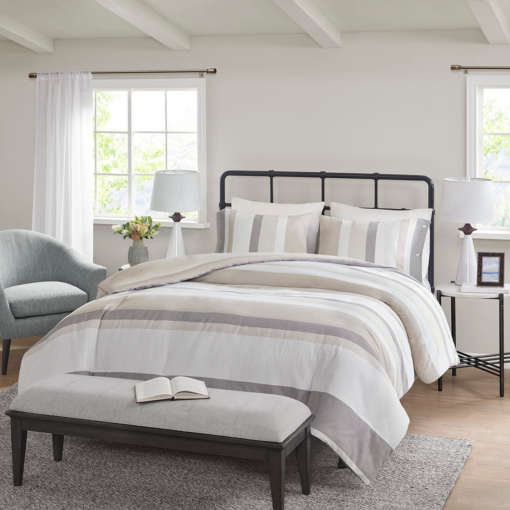Allegany 3 Piece Jacquard Duvet Cover Set