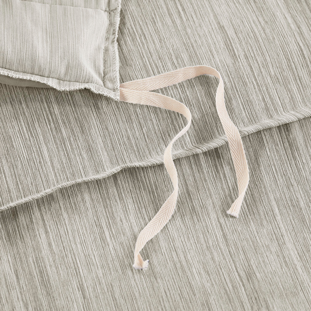 Maddox 3 Piece Striated Cationic Dyed Oversized Duvet Cover Set with Pleats