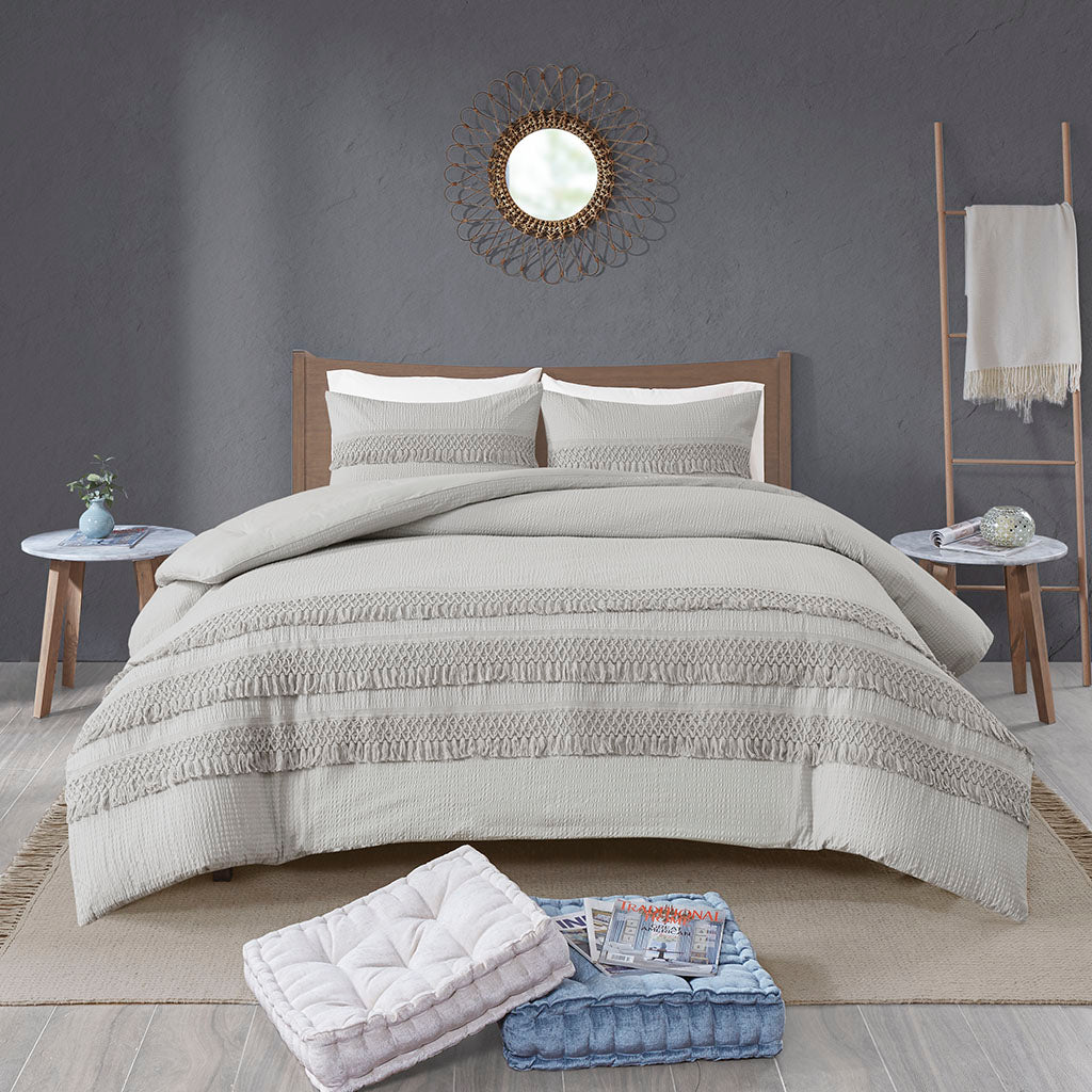 Amaya 3 Piece Cotton Seersucker Comforter Set