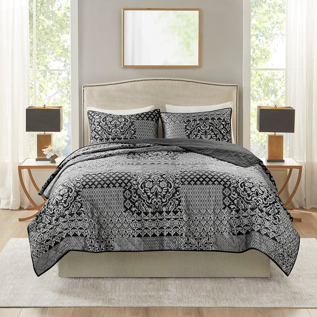 Cassian 3 Piece Reversible Jacquard Coverlet Set