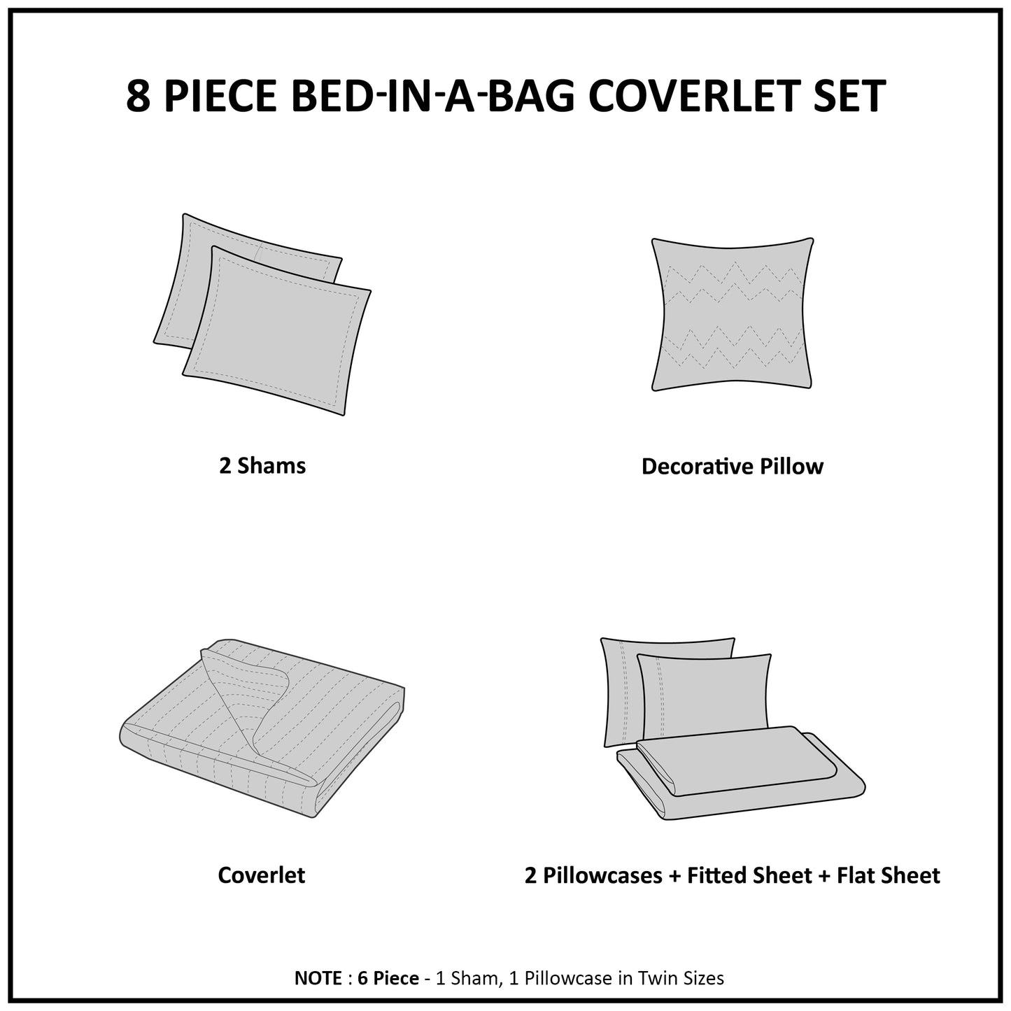 Saben 8 Piece Quilt Set with Cotton Bed Sheets