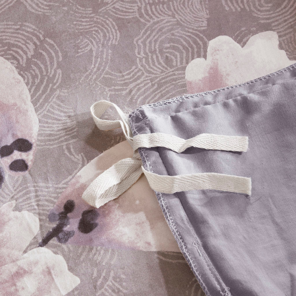 Sakura Blossom 3 Piece Cotton Sateen Printed Duvet Cover Set