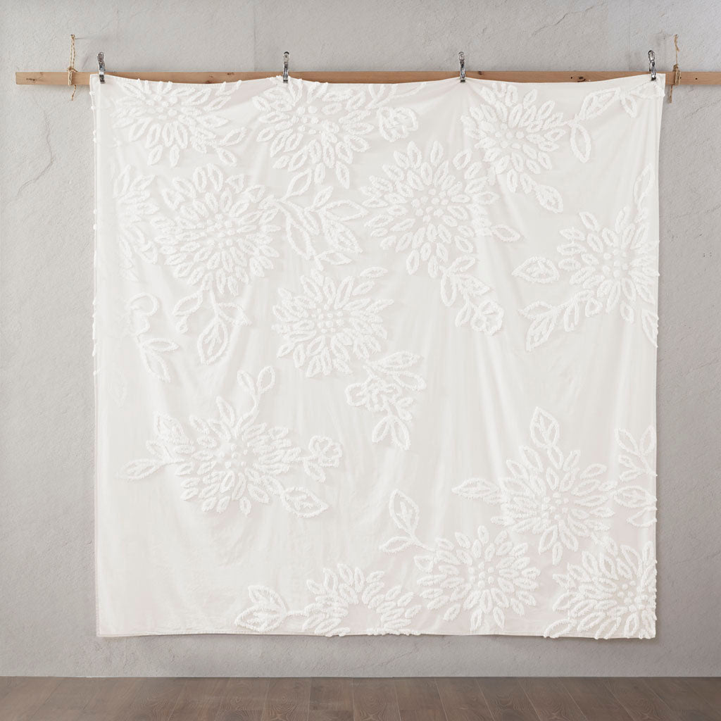 Veronica 3 Piece Tufted Cotton Chenille Floral Coverlet Set