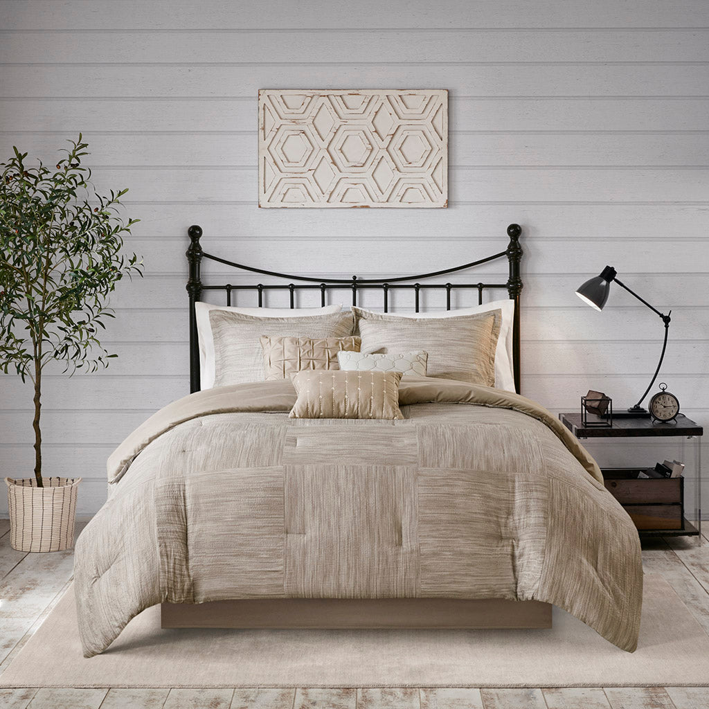 Walter 7 Piece Printed Seersucker Comforter Set