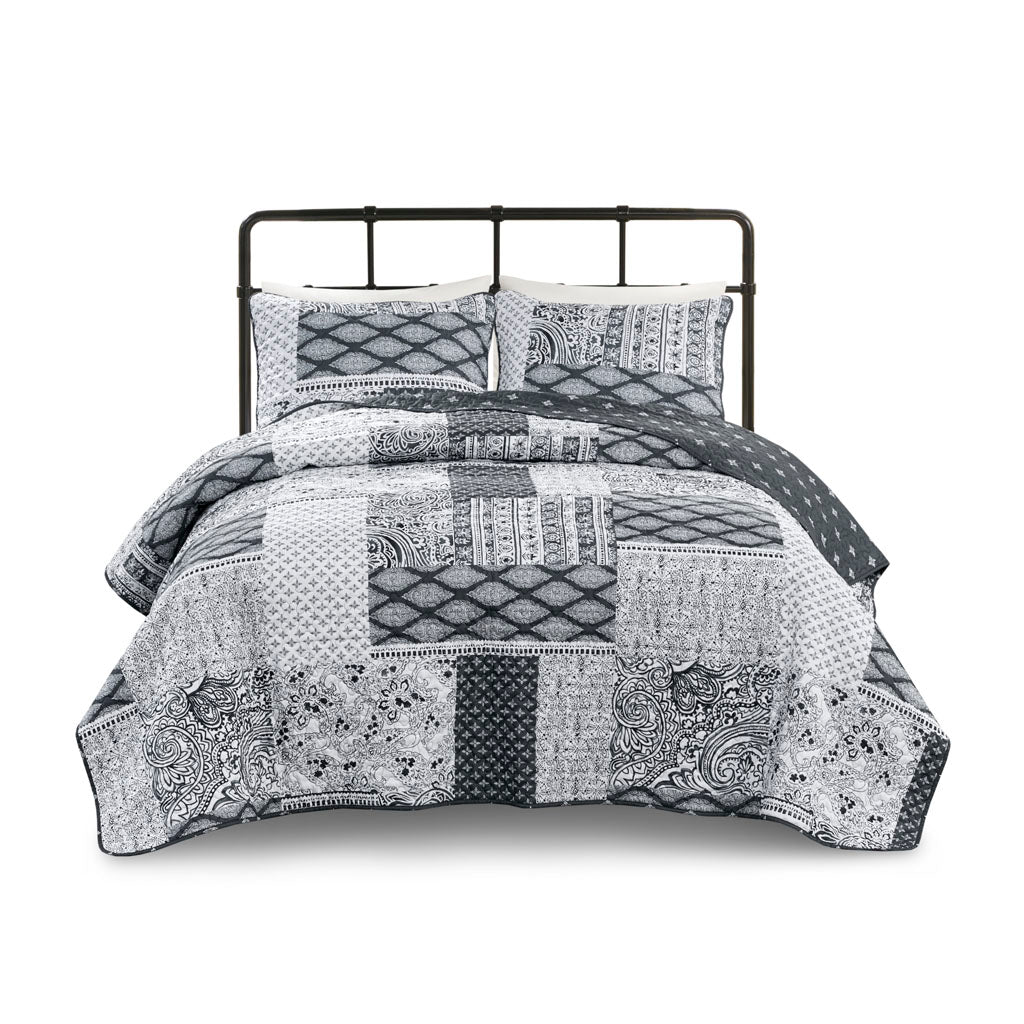 Cassel 3 Piece Reversible Microfiber Quilt Set