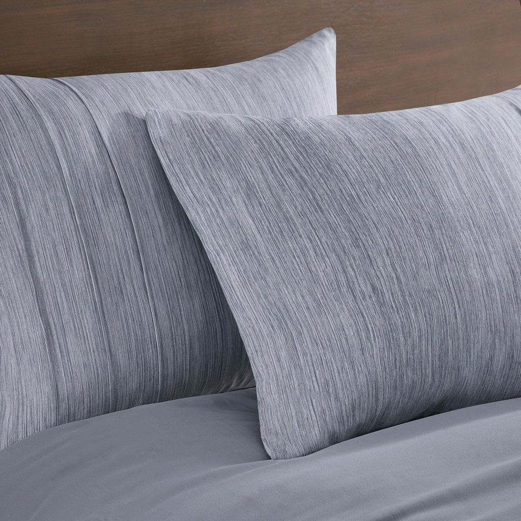 Maddox 3 Piece Striated Cationic Dyed Oversized Comforter Set with Pleats