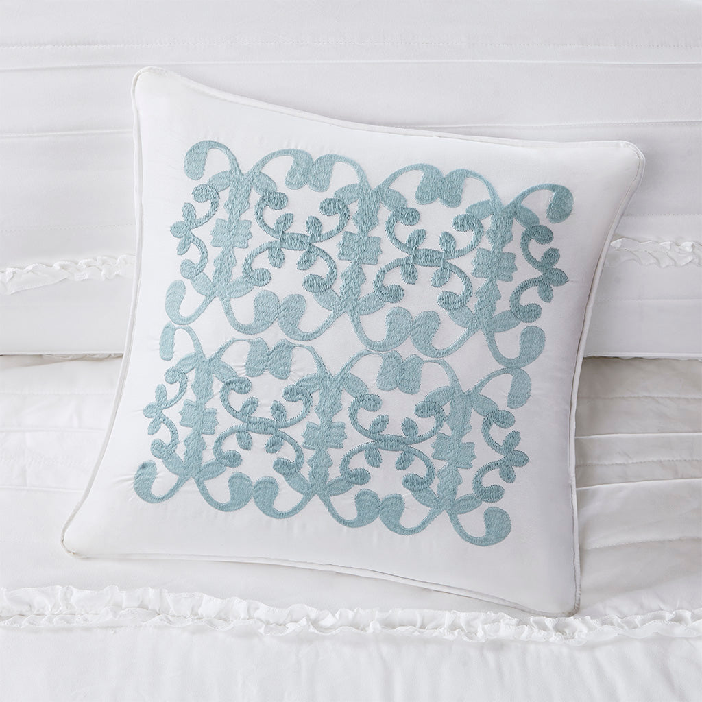 Celeste 4 Piece Reversible Ruffle Quilt Set with Throw Pillow