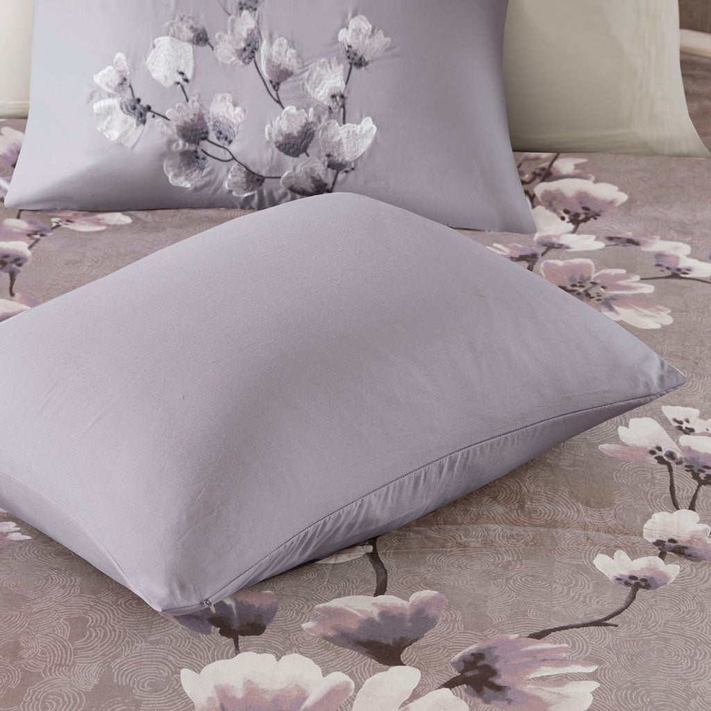 Sakura Blossom 3 Piece Cotton Sateen Printed Duvet Cover Set