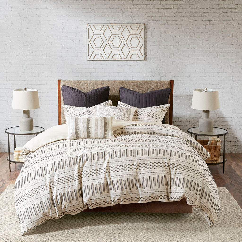 Rhea Cotton Jacquard Duvet Cover Set