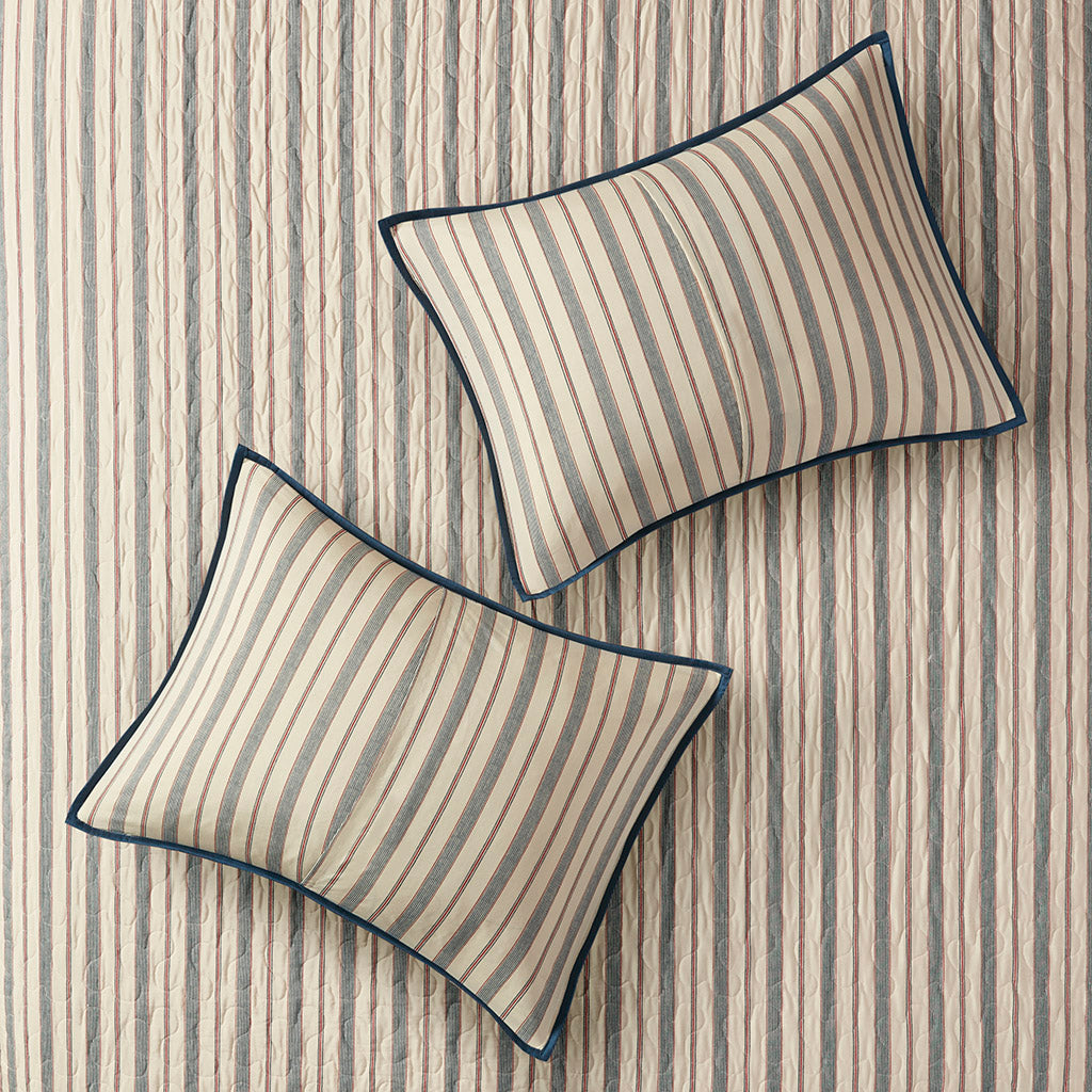 Lucy 6 Piece Reversible Cotton Twill Quilt Set with Throw Pillows