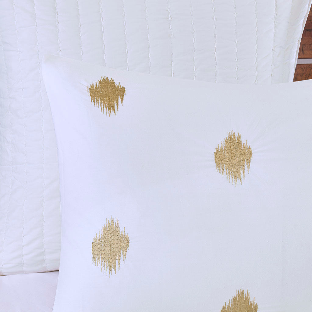 Stella Dot 3 Piece Cotton Percale Duvet Cover Set