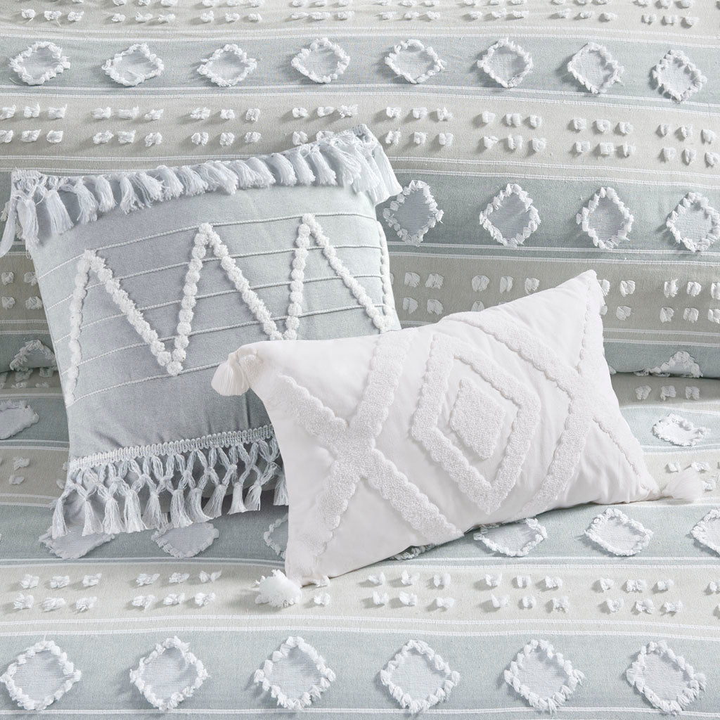 Brice 5 Piece Cotton Clipped Jacquard Duvet Set