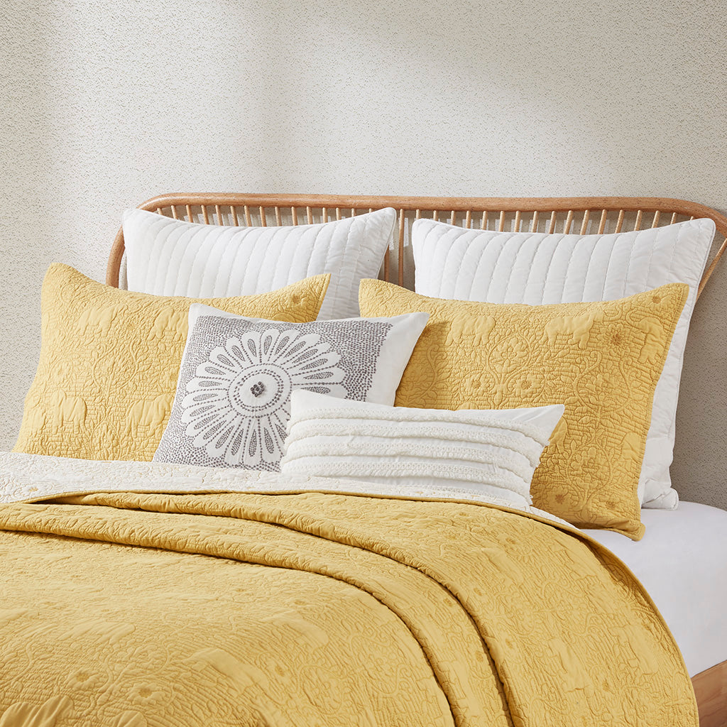Kandula 3 Piece Reversible Cotton Quilt Set
