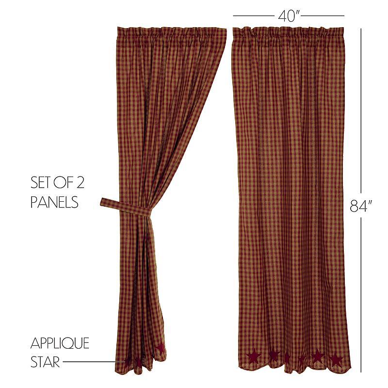Burgundy Applique Star Panels