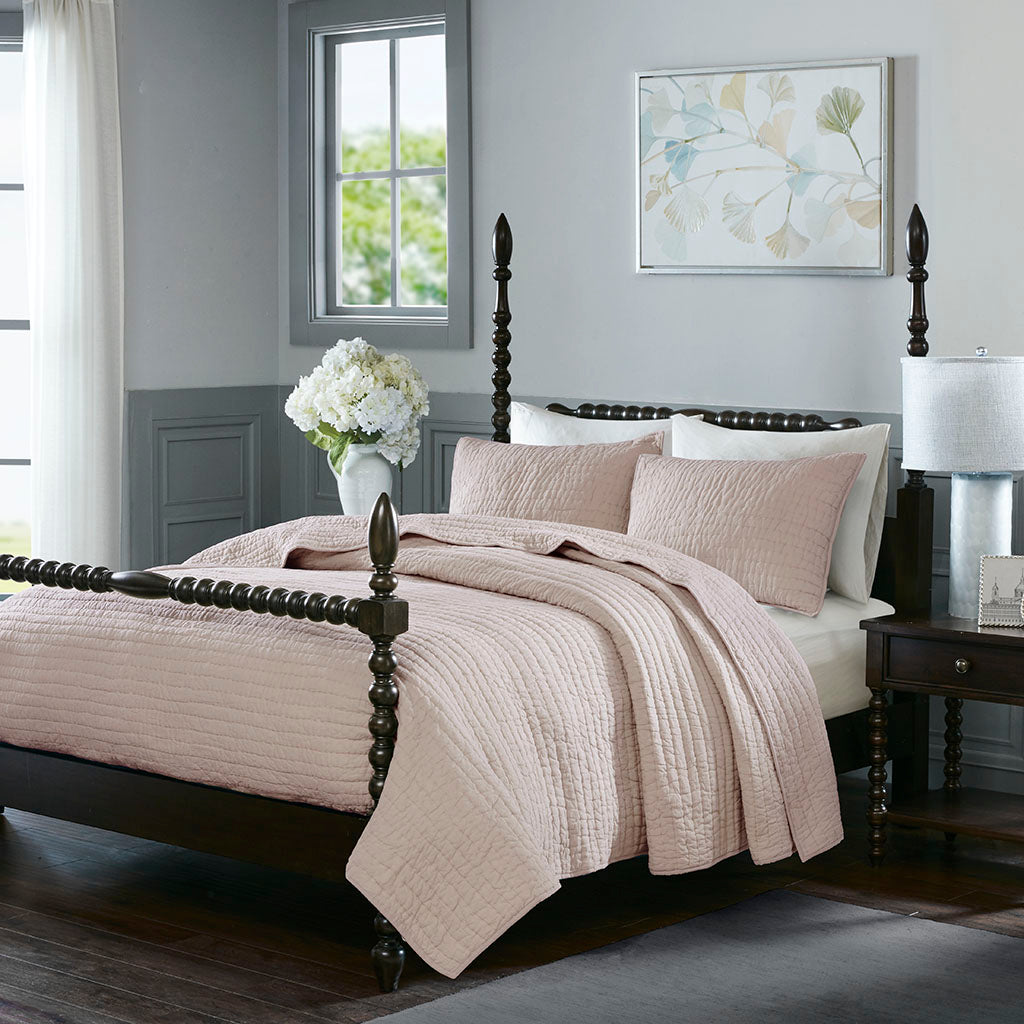 Serene 3 Piece Hand Quilted Cotton Quilt Set