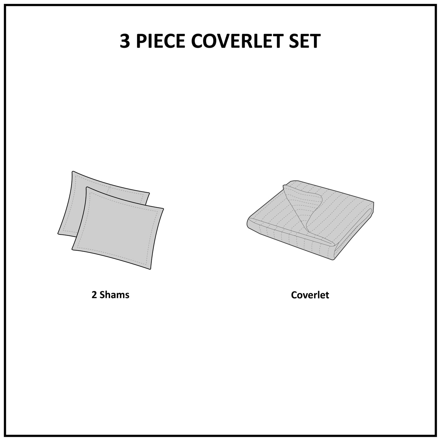 Ames 3 Piece Charmeuse Coverlet set