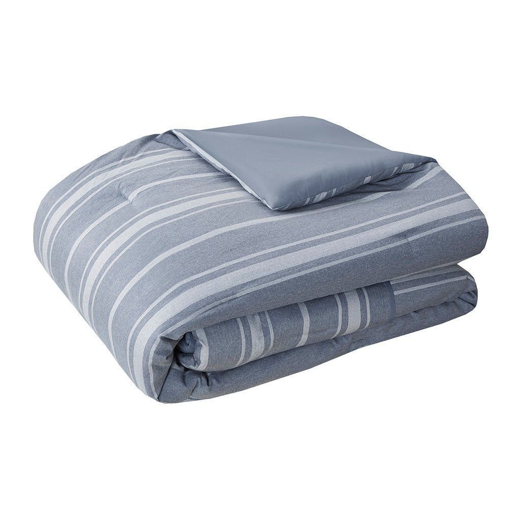 Kent 3 Piece Striped Herringbone Oversized Comforter Set
