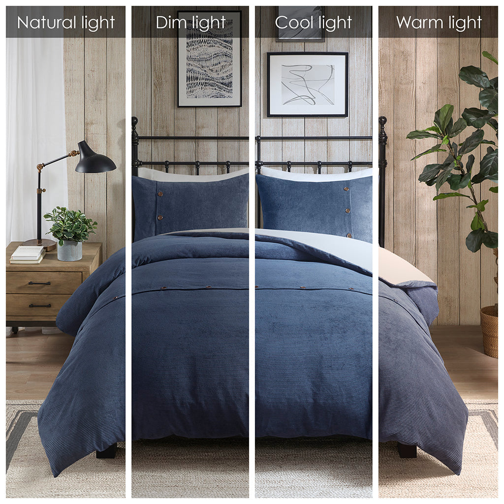 Andes 3 Piece Corduroy Duvet Cover Set
