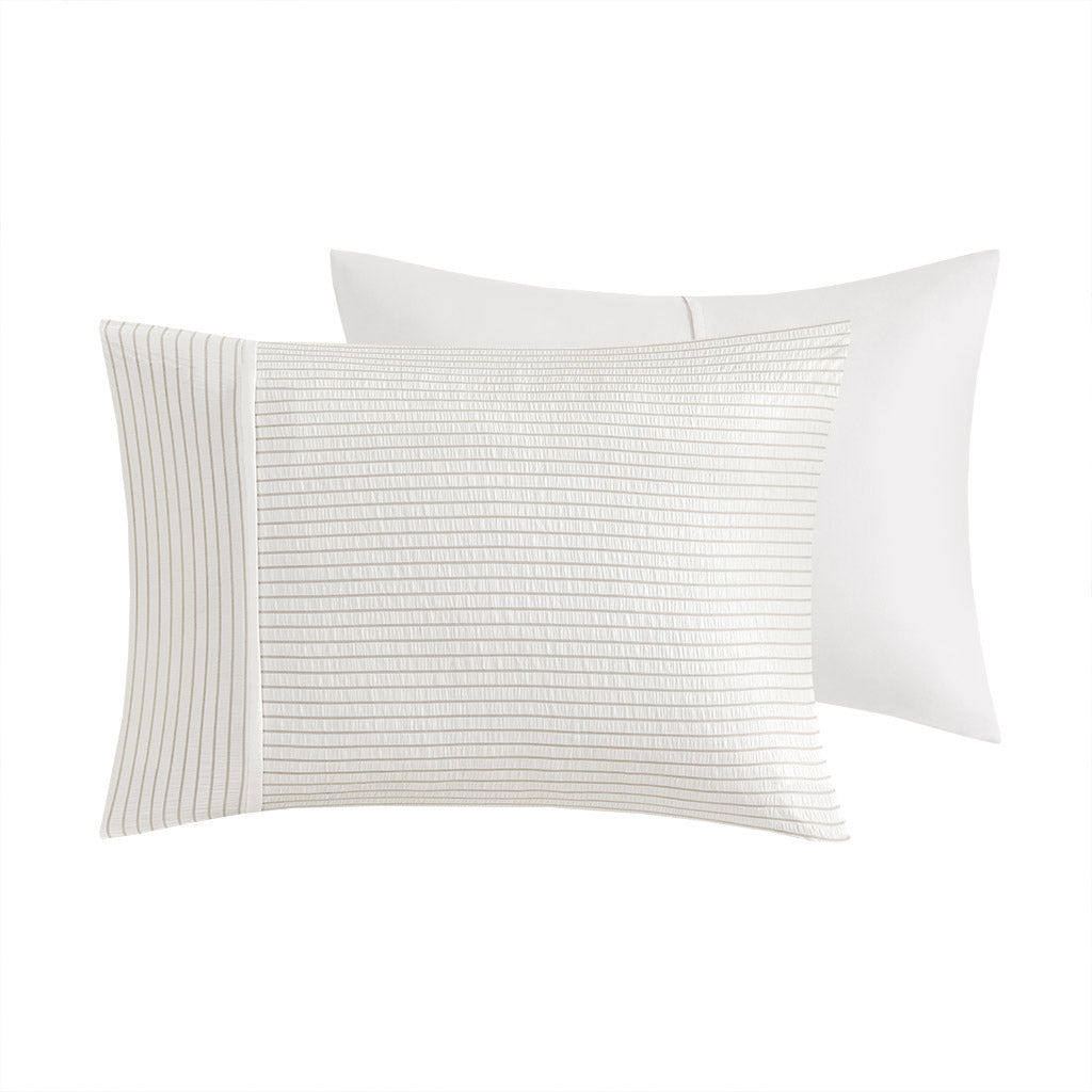 Apollo 3 Piece Striped Seersucker Oversized Duvet Cover Set