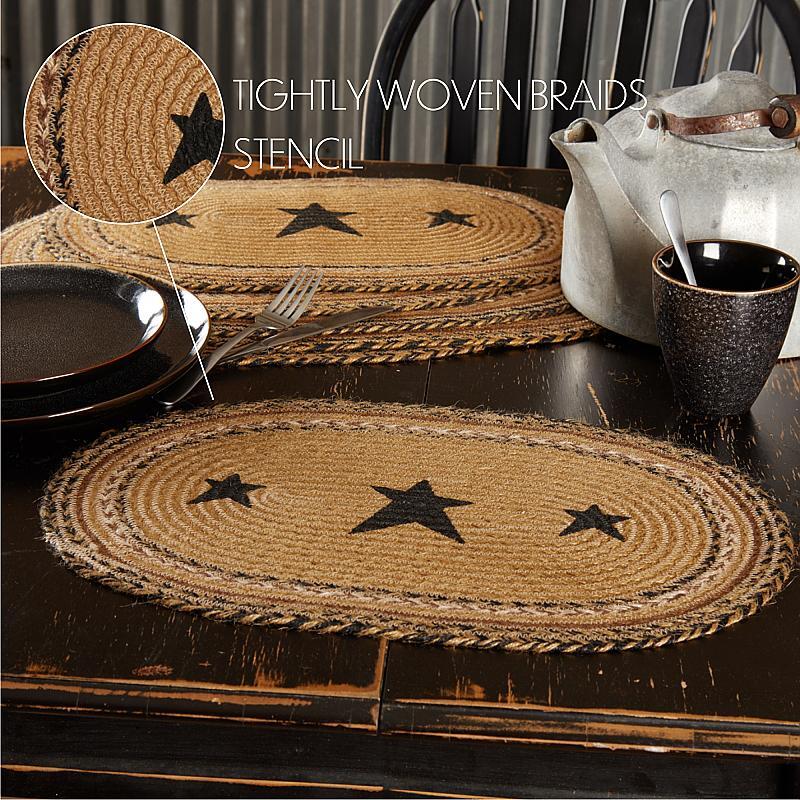 Kettle Grove Stencil Star Jute Placemat Set of 2