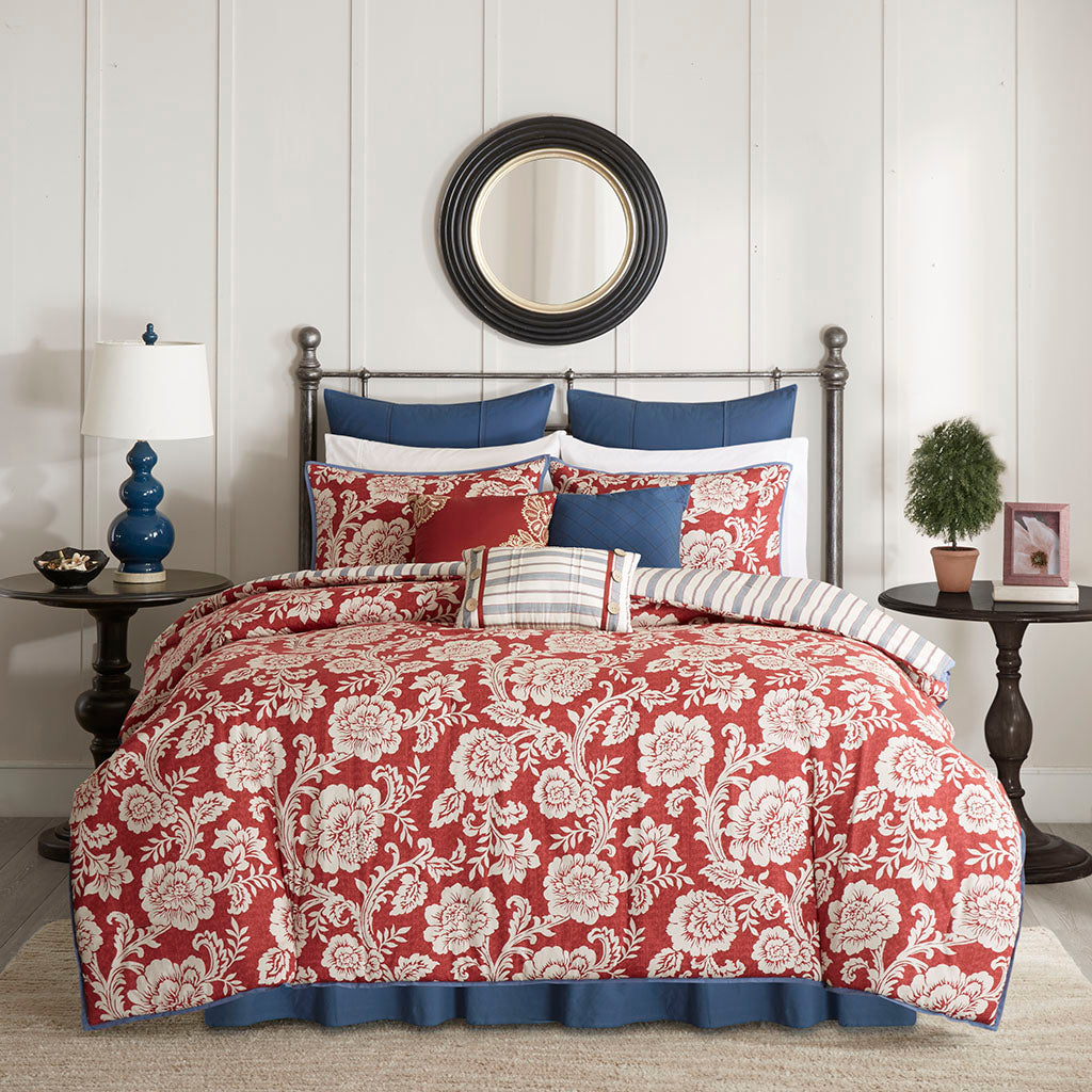 Lucy 9 Piece Cotton Twill Reversible Comforter Set