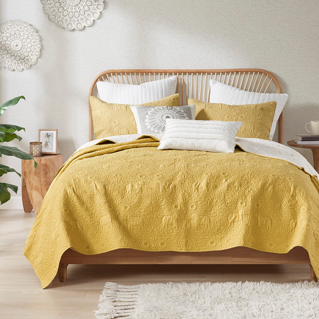Kandula 3 Piece Reversible Cotton Quilt Set