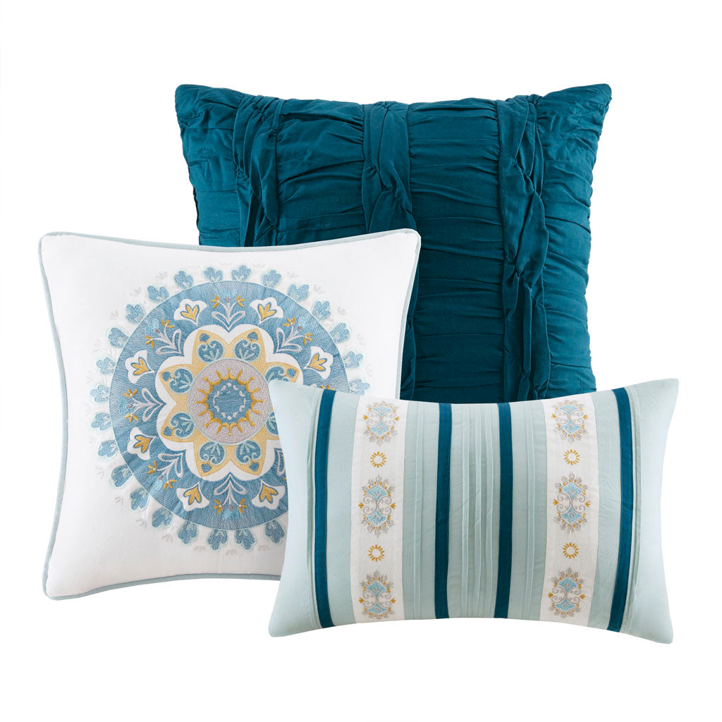 Mercia 7 Piece Reversible Cotton Sateen Comforter Set
