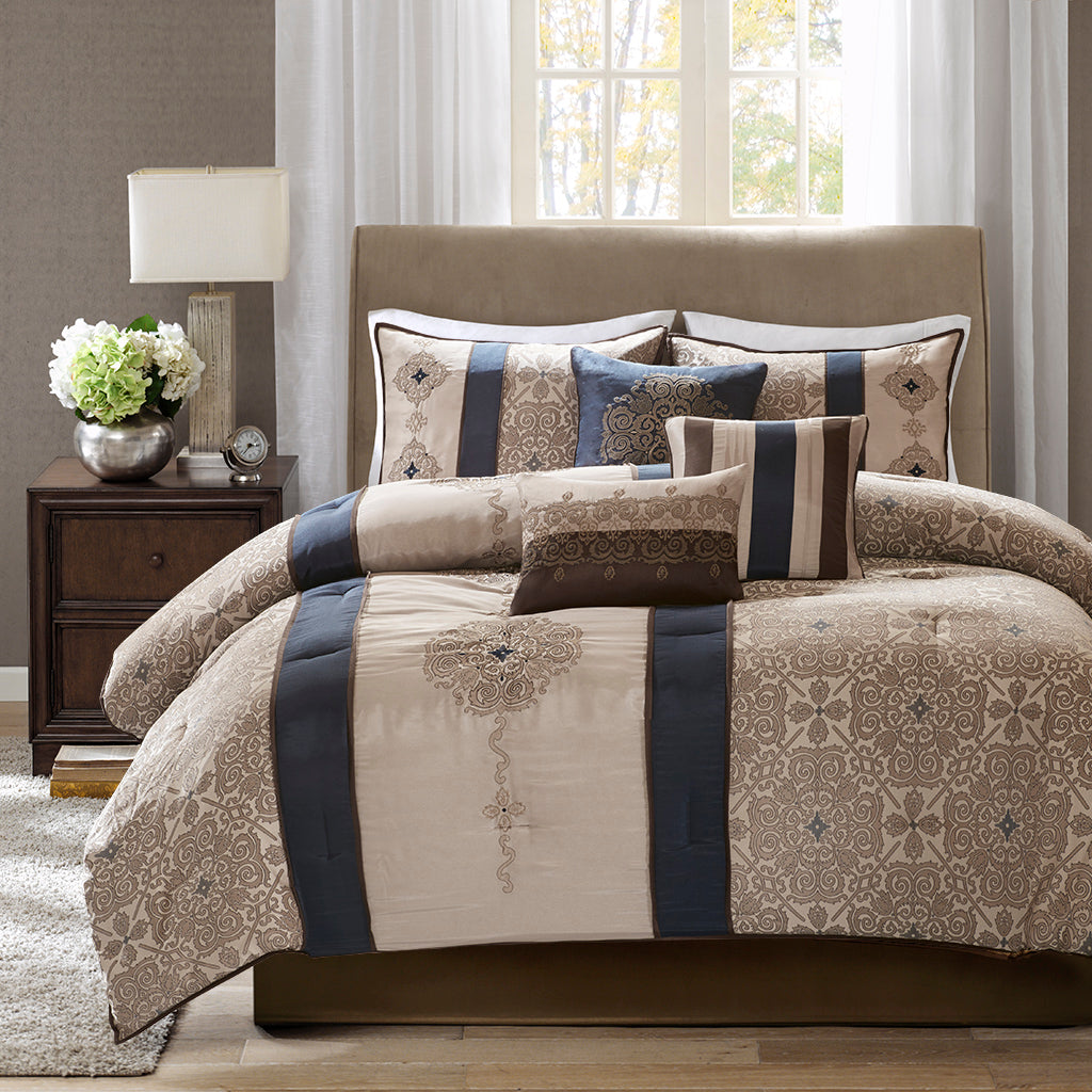 Donovan 7 Piece Jacquard Comforter Set