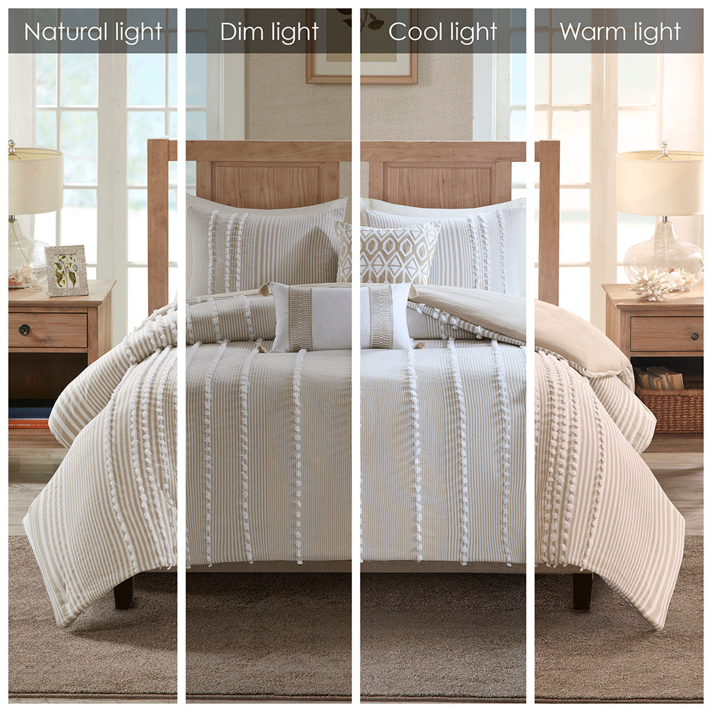Anslee 3 Piece Cotton Yarn Dyed Comforter Set