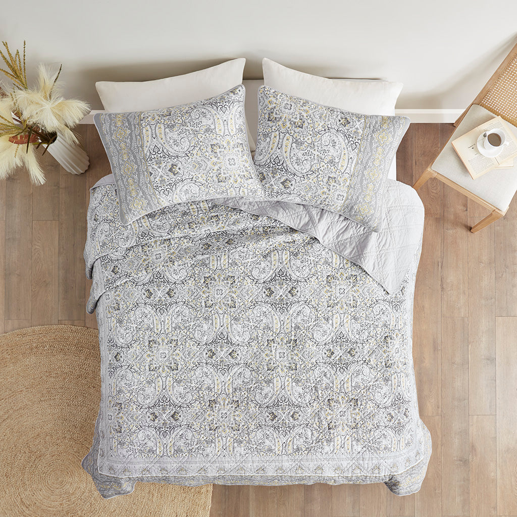 Miramar 3 Piece Reversible Cotton Coverlet Set