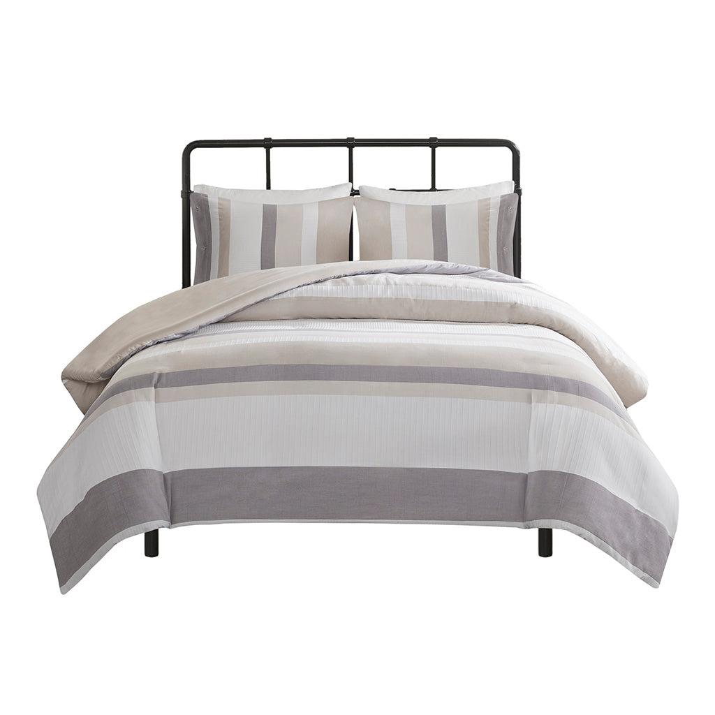 Allegany 3 Piece Jacquard Duvet Cover Set