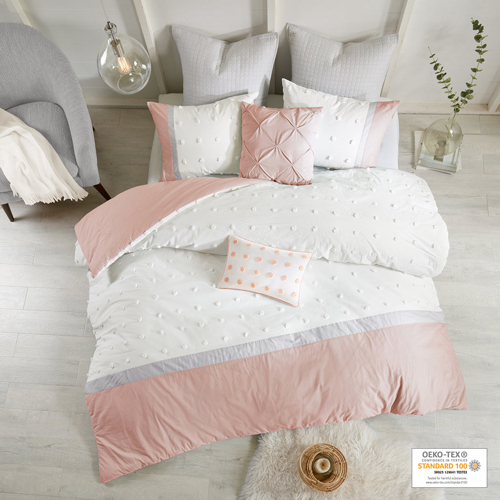 Myla 7 Piece Cotton Jacquard Duvet Cover Set