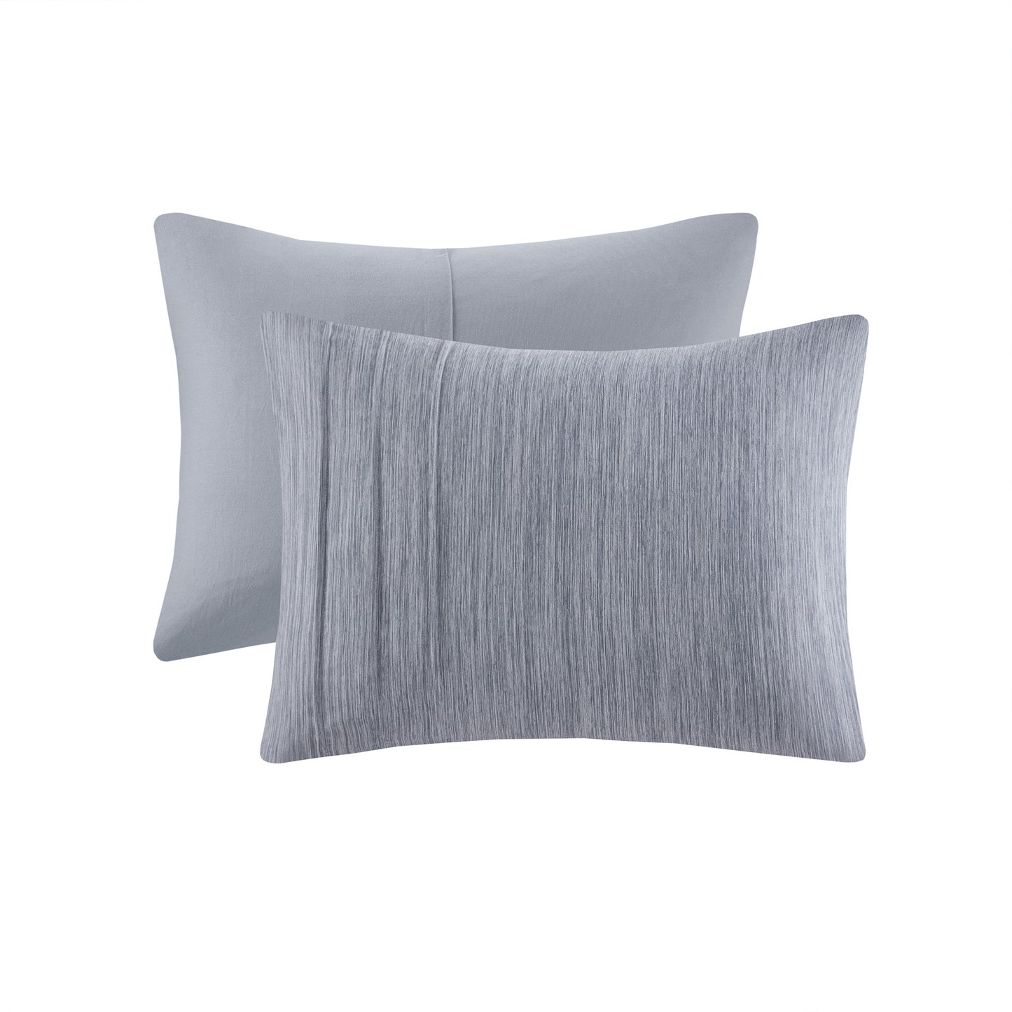 Maddox 3 Piece Striated Cationic Dyed Oversized Comforter Set with Pleats